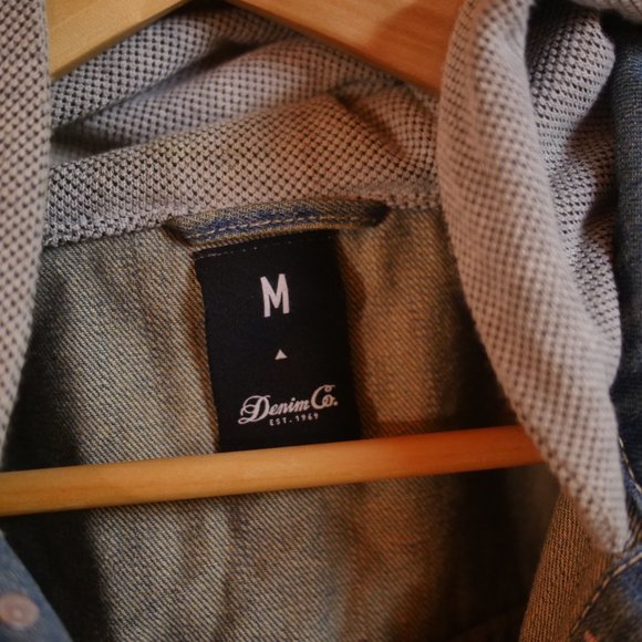 Distressed Denim Hoodie - Denim and Co - M/M - Picture 2 of 4